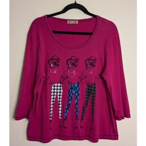 Blue Canyon Clothing Women's PXL Scoop Neck 3/4 Sleeve Fashionable Ladies Top